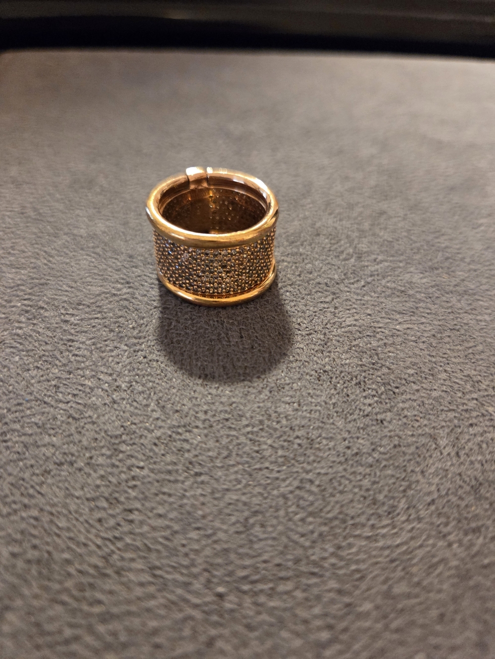 Gold-Tone Pave Wide Band 3-tier Ring - Women's Fashion Jewelry